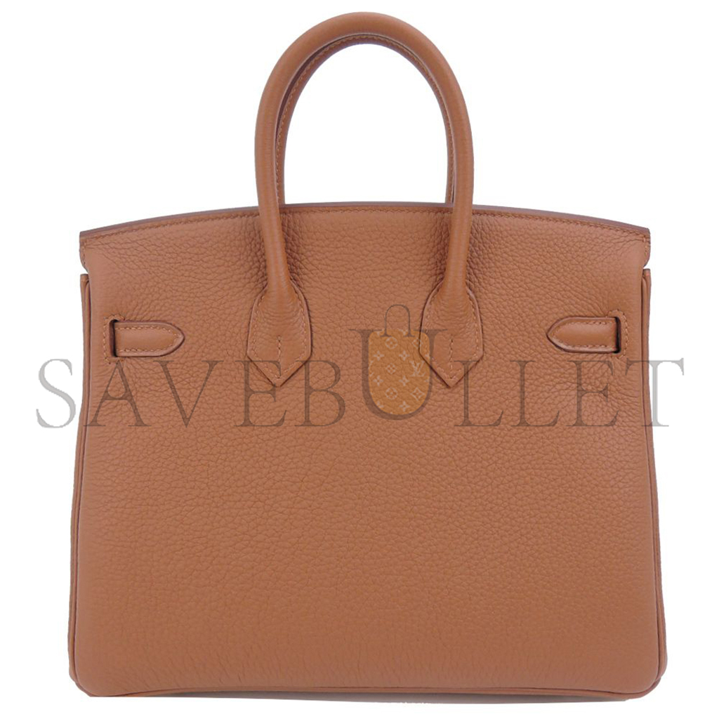 h**mes master birkin 25 togo leather G01den brown amber yellow silver buckle bag 1826222107982 (25*20*13cm)